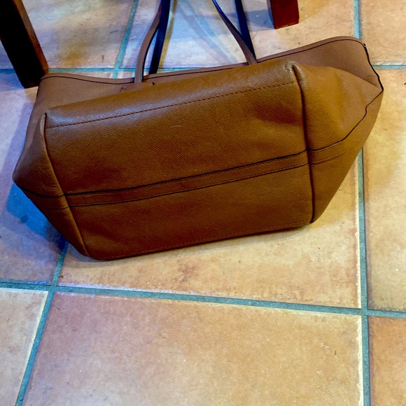 COACH Taxi Zippered Top Tote Saffiano Saddle Brown. - Picture 4 of 6